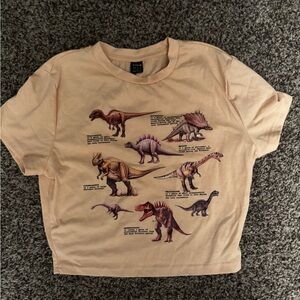 Women's small sz 4 cropped Dinosaur top shirt short sleeve SHEIN